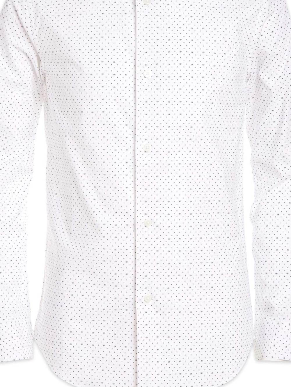 Calvin Klein White Dress Shirt with Black Micro-Dot Pattern